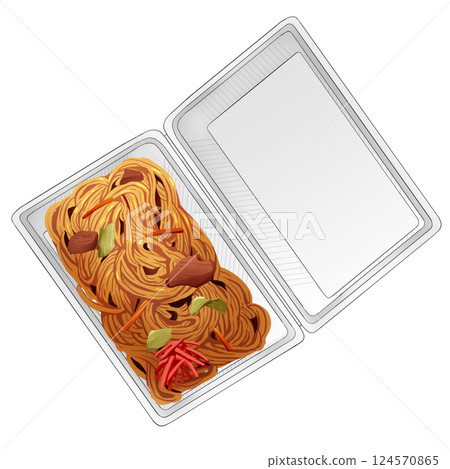 食品包裝中的炒麵 食品包裝中的炒麵 124570865