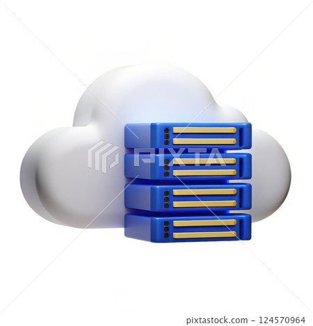 3D Digital Cloud Storage with Server Stacks for Data Management and Technology Visualization 124570964