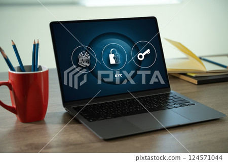 KYC ensures client identity, security, and privacy in digital business. Cyber protection reduces risk in financial transactions. Authentication and verification enhance online safety. 124571044