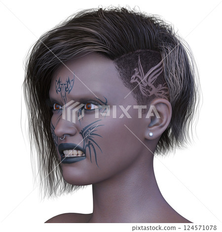 女人的臉的特寫 女人的臉的特寫 124571078
