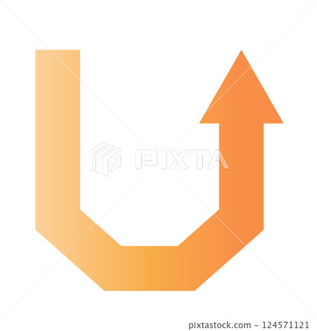 Stock Illustration: Stylish arrow with gradient that expresses repetition Business Simple 124571121