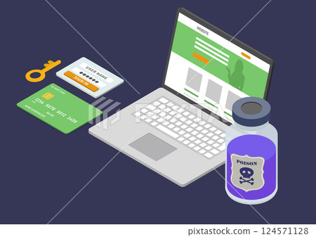Isometric | SEO Poisoning and Black Hat SEO 124571128