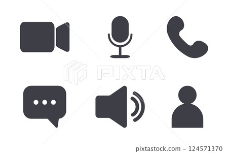 Videocall Icon. Collection of internet conversation buttons. Video chat concept. Big set for your program. Vector illustration isolated on white background Videocall Icon. Collection of internet conversation buttons. Video chat concept. Big set for your program. Vector illustration isolated on white background 124571370