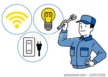 修理工修理電氣問題 124571394