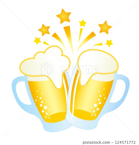 Cheers with beer mugs! 124571772