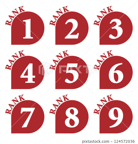 插圖素材：數位圖示設定1至9 124572036