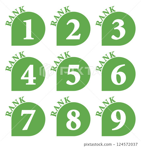 插圖素材：數位圖示設定1至9 124572037