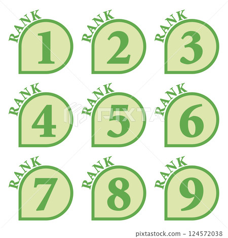 插圖素材：數位圖示設定1至9 124572038