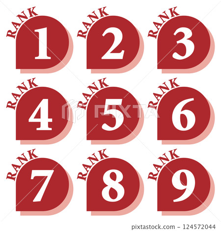Illustration material: Number icon set 1 to 9 Illustration material: Number icon set 1 to 9 124572044