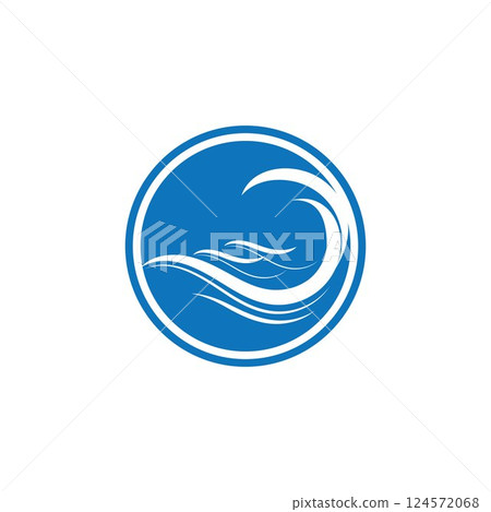 Water Wave symbol and icon Logo Template vector Water Wave symbol and icon Logo Template vector 124572068