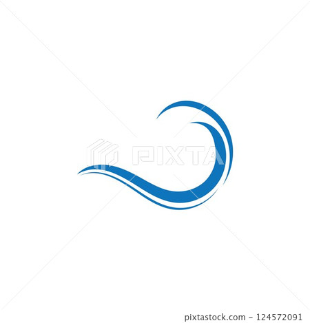 Water Wave symbol and icon Logo Template vector 124572091
