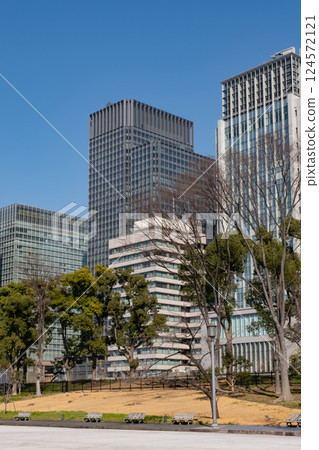 View of skyscrapers from the Imperial Palace Plaza 124572121