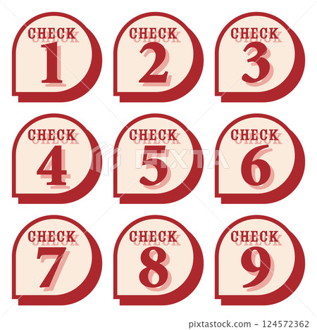Illustration material: Number icon set 1 to 9 Illustration material: Number icon set 1 to 9 124572362