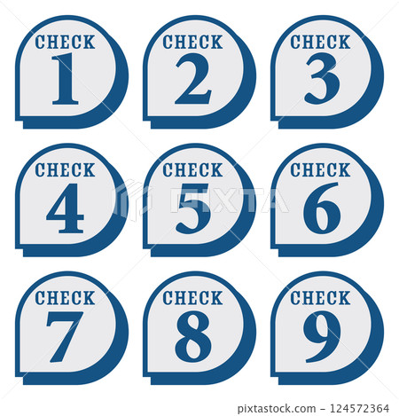 插圖素材：數位圖示設定1至9 124572364