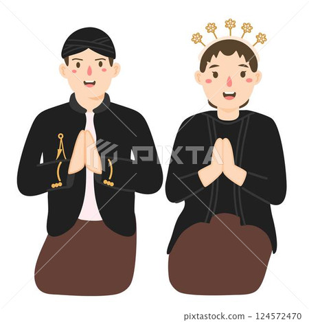 couple with java traditional clothes 124572470