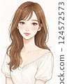 Smiling woman in a white shirt 124572573