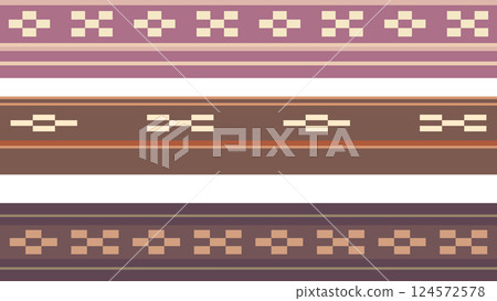 一組各式各樣的沖繩編織圖案 124572578