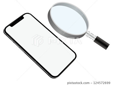 Smartphone and magnifying glass 124572699
