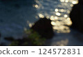 The beach where the setting sun shines (blurred) 124572831