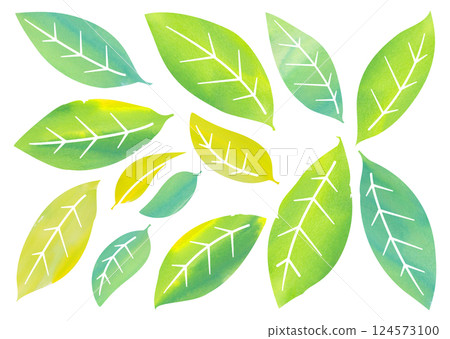Watercolor leaf variations Watercolor leaf variations 124573100
