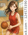 Woman playing basketball 124573390