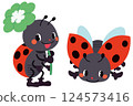 A cute ladybug with a lucky motif 124573416