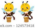 Cute bees carrying the nectar they've collected 124573418
