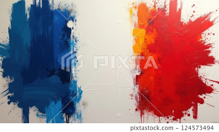 artistic paint representation of the France flag artistic paint representation of the France flag 124573494