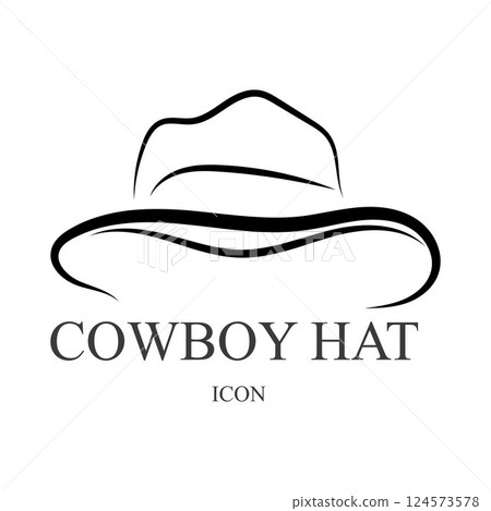 cowboy hat logo icon vector design template 124573578