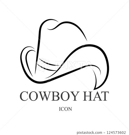 cowboy hat logo icon vector design template 124573602