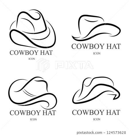 cowboy hat logo icon vector design template cowboy hat logo icon vector design template 124573628