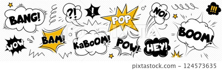 Comic speech bubbles set isolated on background 124573635