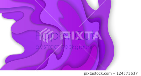 Abstract papercut topography on white background 124573637
