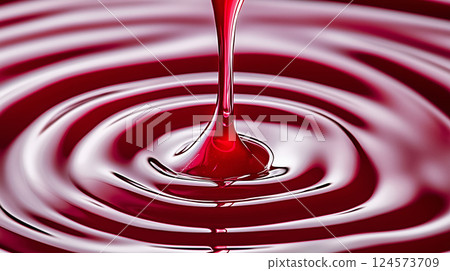 "Motion footage of red liquid falling onto the water surface" "Motion footage of red liquid falling onto the water surface" 124573709