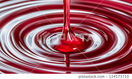 “紅色液體落到水面的動態鏡頭” “紅色液體落到水面的動態鏡頭” 124573710