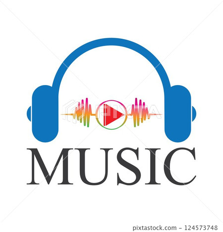 music logo icon vector design illustration template 124573748
