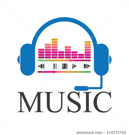 music logo icon vector design illustration template 124573756
