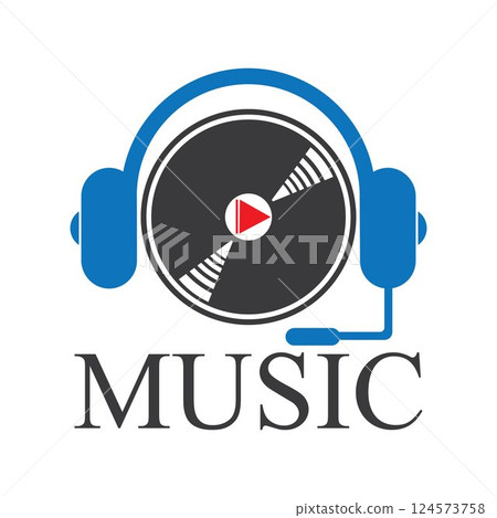 music logo icon vector design illustration template 124573758