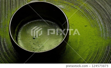 Matcha in a bowl Matcha in a bowl 124573873