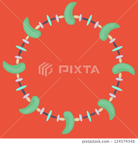 Magatama accessory design illustration 124574348