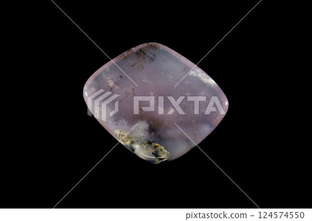 樹枝狀紫水晶鼠尾草瑪瑙承載風景的石頭 124574550