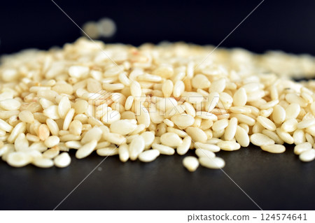 White sesame seeds 124574641