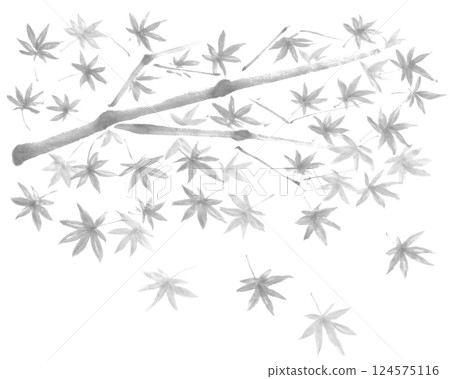 綠楓單色插圖 綠楓單色插圖 124575116