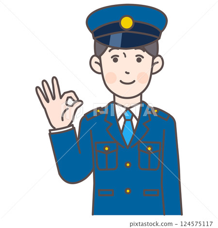 警察給 OK 的手勢 警察給 OK 的手勢 124575117