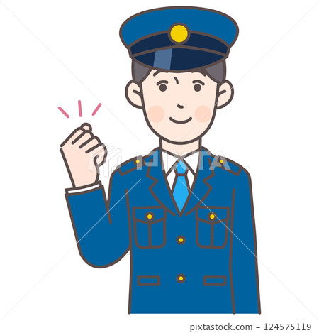 A policeman who poses a gut 124575119