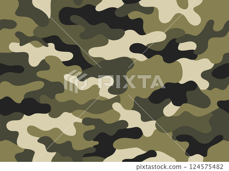 camouflage pattern military background vector texture seamless army clothing green black colors 124575482
