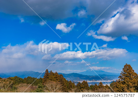 【世界遺產】從萬貫峰頂拍攝的富士山 【世界遺產】從萬貫峰頂拍攝的富士山 124575787