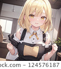 Fashionable cafe female clerk 124576187