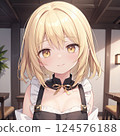 Fashionable cafe female clerk 124576188