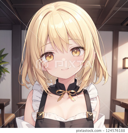 時尚咖啡館女店員 124576188